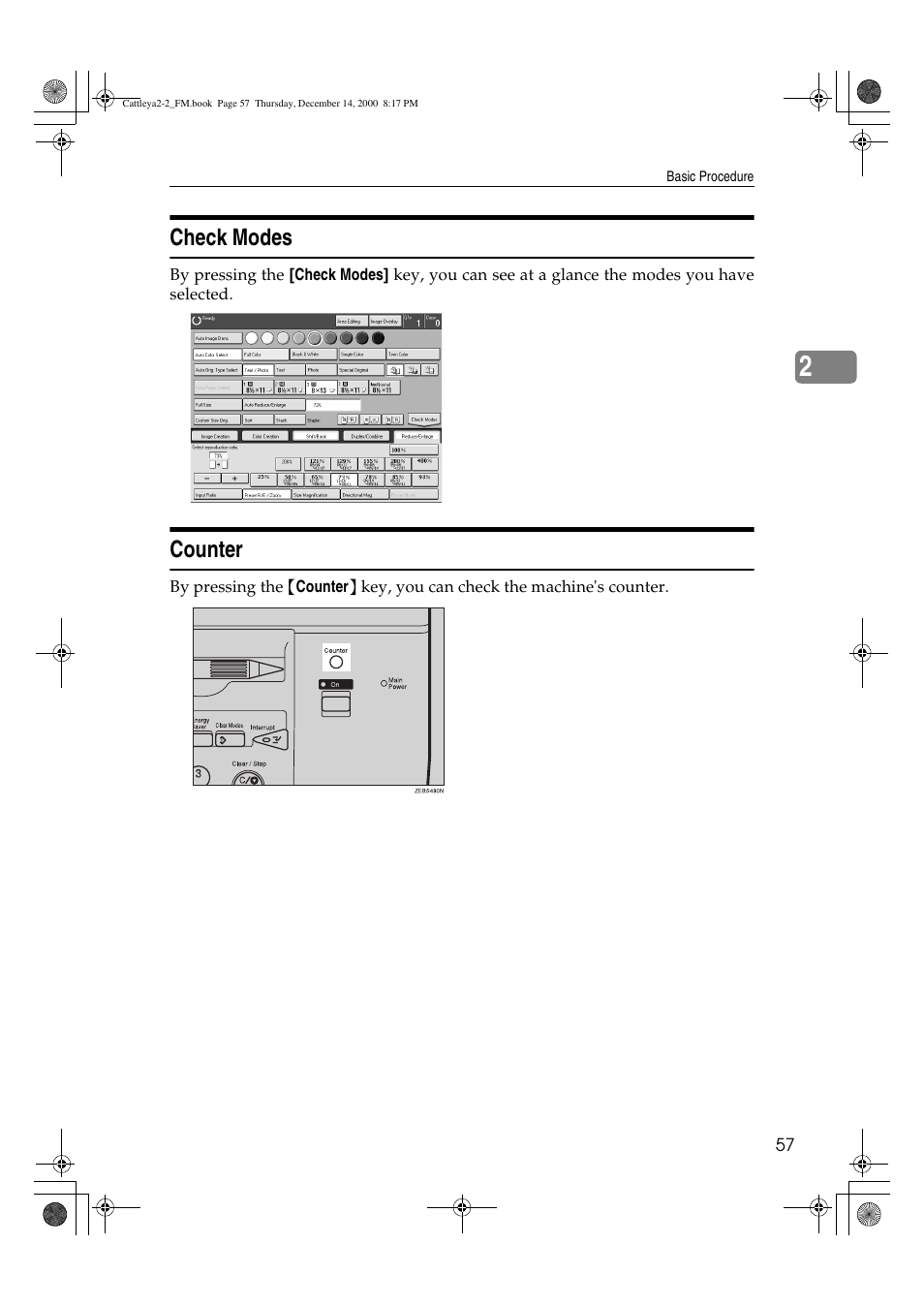 Check modes, Counter | Lanier 5813 User Manual | Page 73 / 264