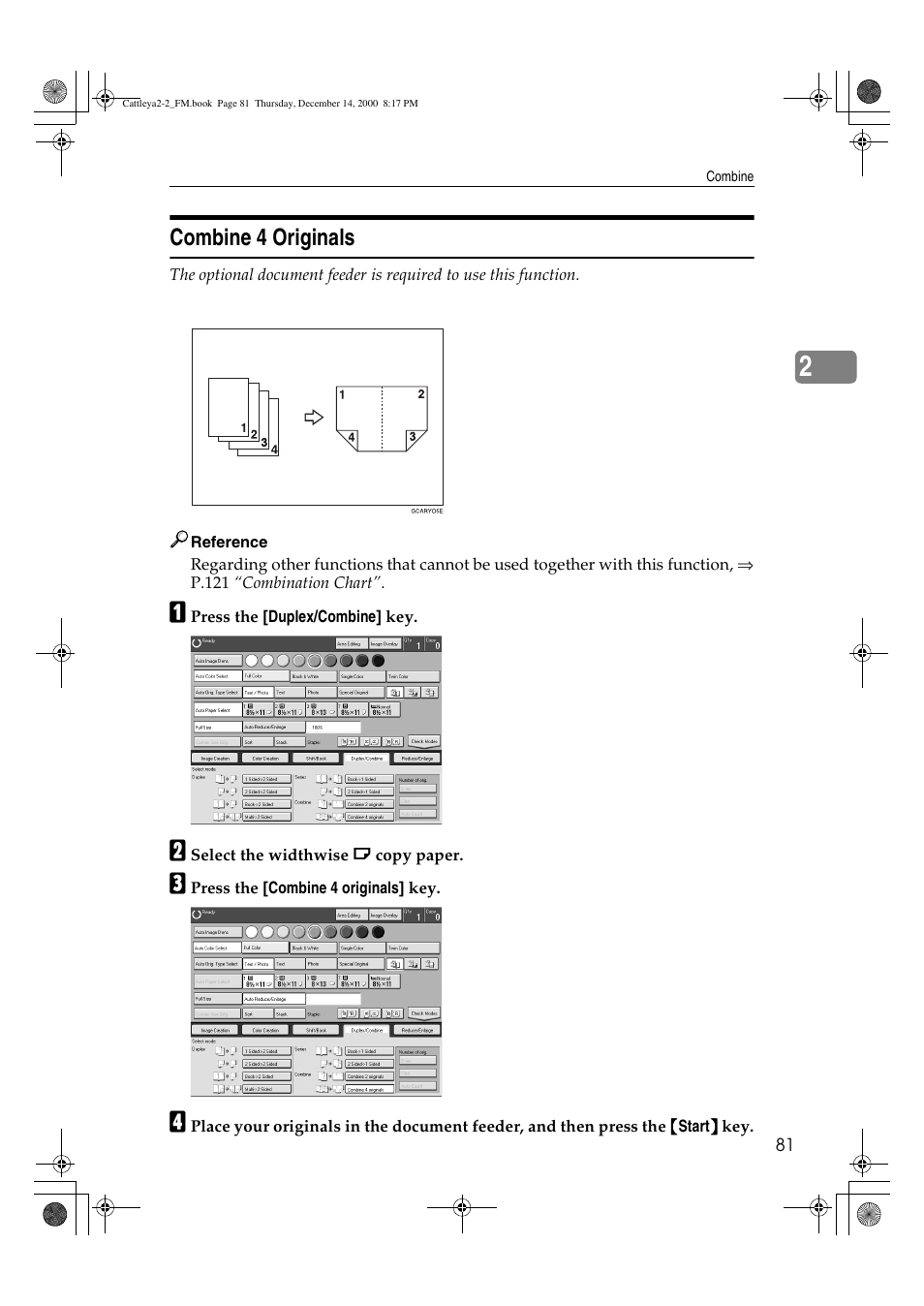 Combine 4 originals | Lanier 5813 User Manual | Page 97 / 264