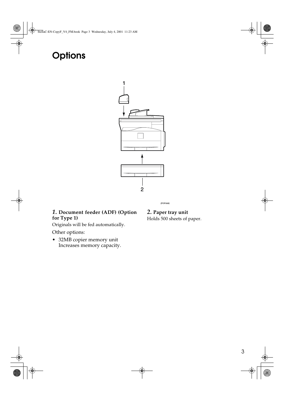 Options | Lanier 5613 User Manual | Page 15 / 86