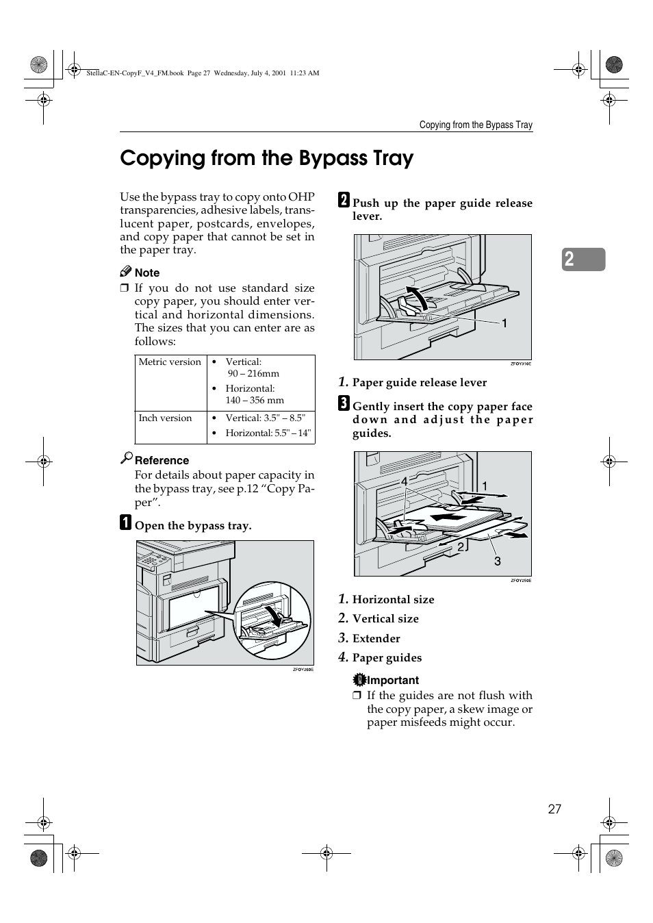 Copying from the bypass tray, 2copying from the bypass tray | Lanier 5613 User Manual | Page 39 / 86