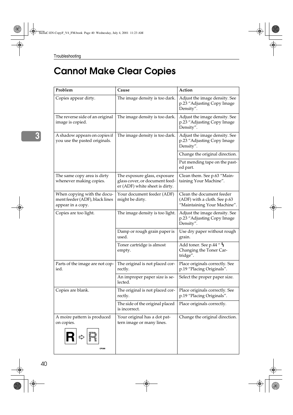 Cannot make clear copies, 3cannot make clear copies | Lanier 5613 User Manual | Page 52 / 86