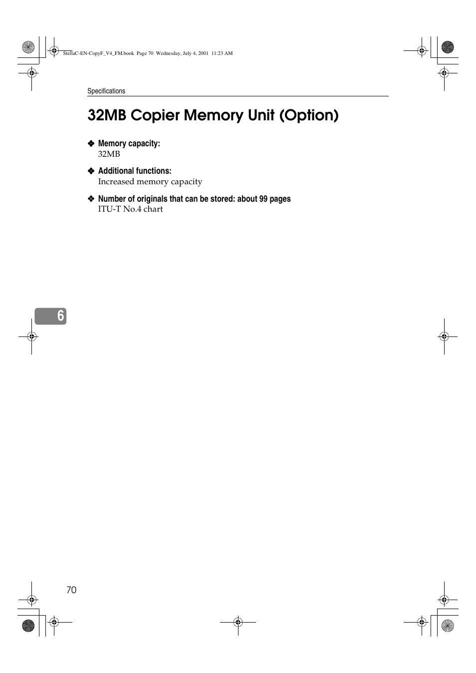 32mb copier memory unit (option) | Lanier 5613 User Manual | Page 82 / 86