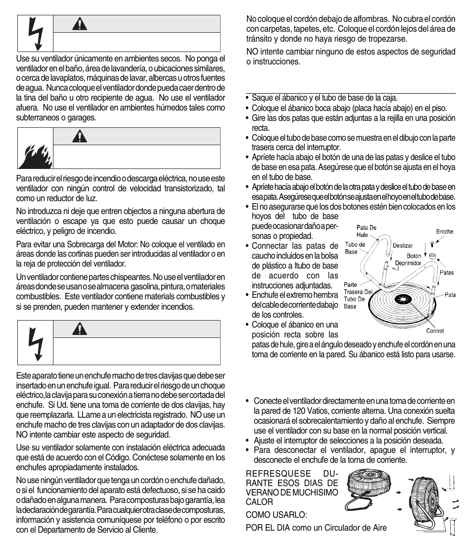 Advertencia | Lakewood Engineering HV-18 User Manual | Page 5 / 6