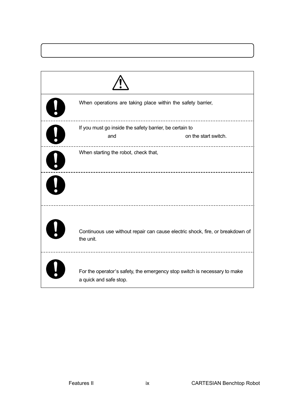 Warnings, For your safety, During operation | Loctite CARTESIAN 400 User Manual | Page 10 / 106