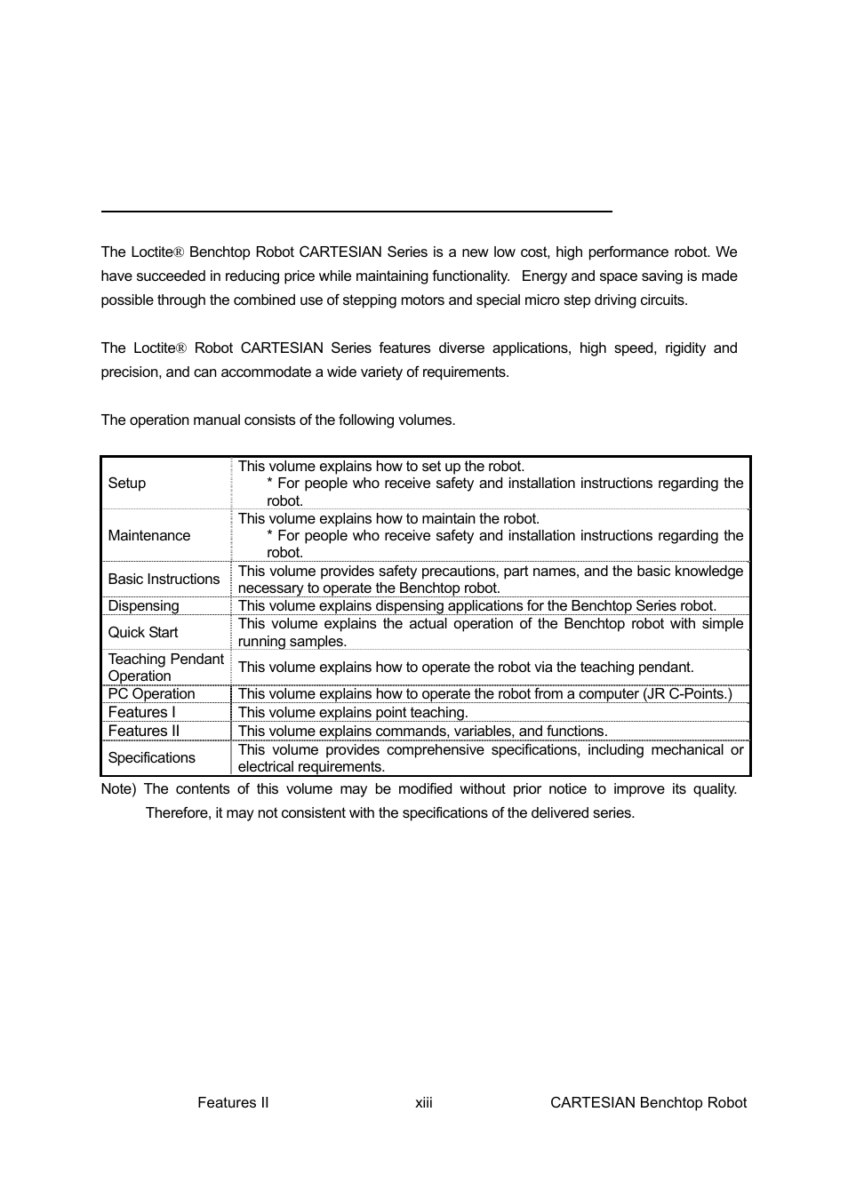 Preface | Loctite CARTESIAN 400 User Manual | Page 14 / 106