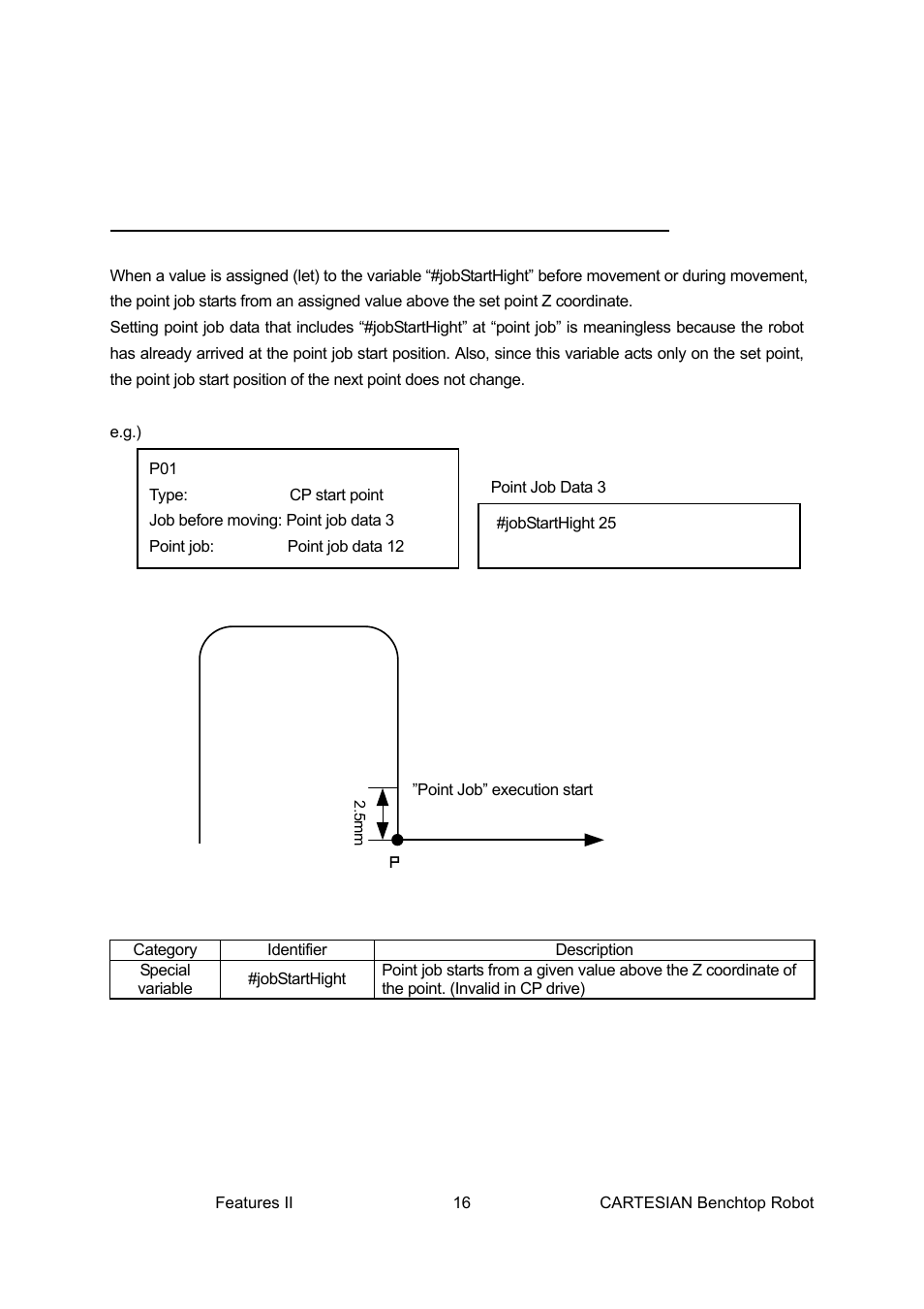 Point job starting height : #jobstarthight | Loctite CARTESIAN 400 User Manual | Page 34 / 106