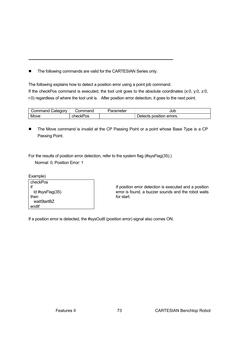 Position error detection: checkpos | Loctite CARTESIAN 400 User Manual | Page 91 / 106