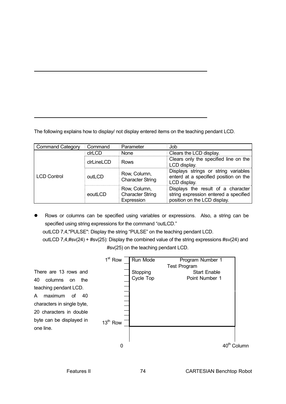 Lcd, 7sled, Clrlcd, clrlinelcd, outlcd, eoutlcd | Loctite CARTESIAN 400 User Manual | Page 92 / 106