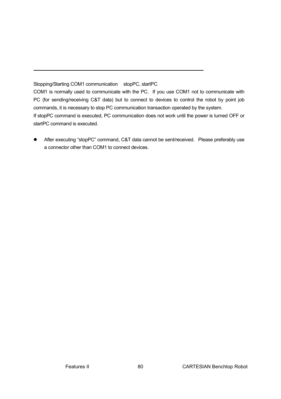 Pc communication: stoppc, startpc | Loctite CARTESIAN 400 User Manual | Page 98 / 106