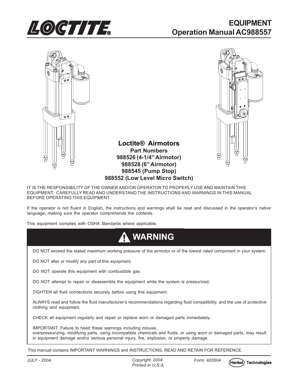 Loctite AC988557 User Manual | 20 pages