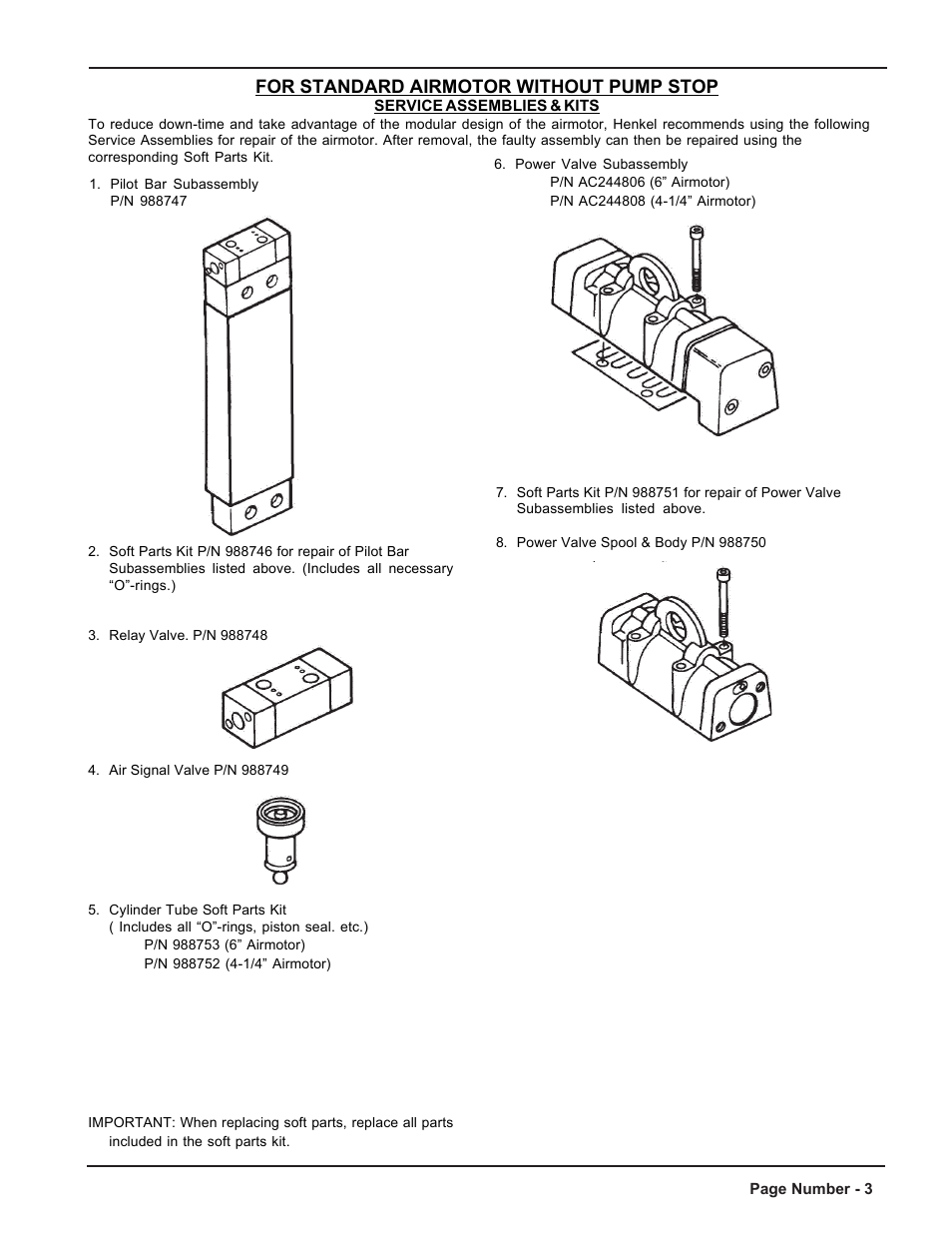 For standard airmotor without pump stop | Loctite AC988557 User Manual | Page 3 / 20