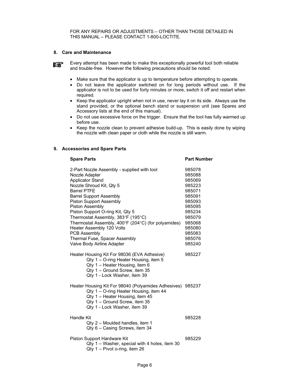 Loctite HYSOL P/N 98036 User Manual | Page 7 / 12