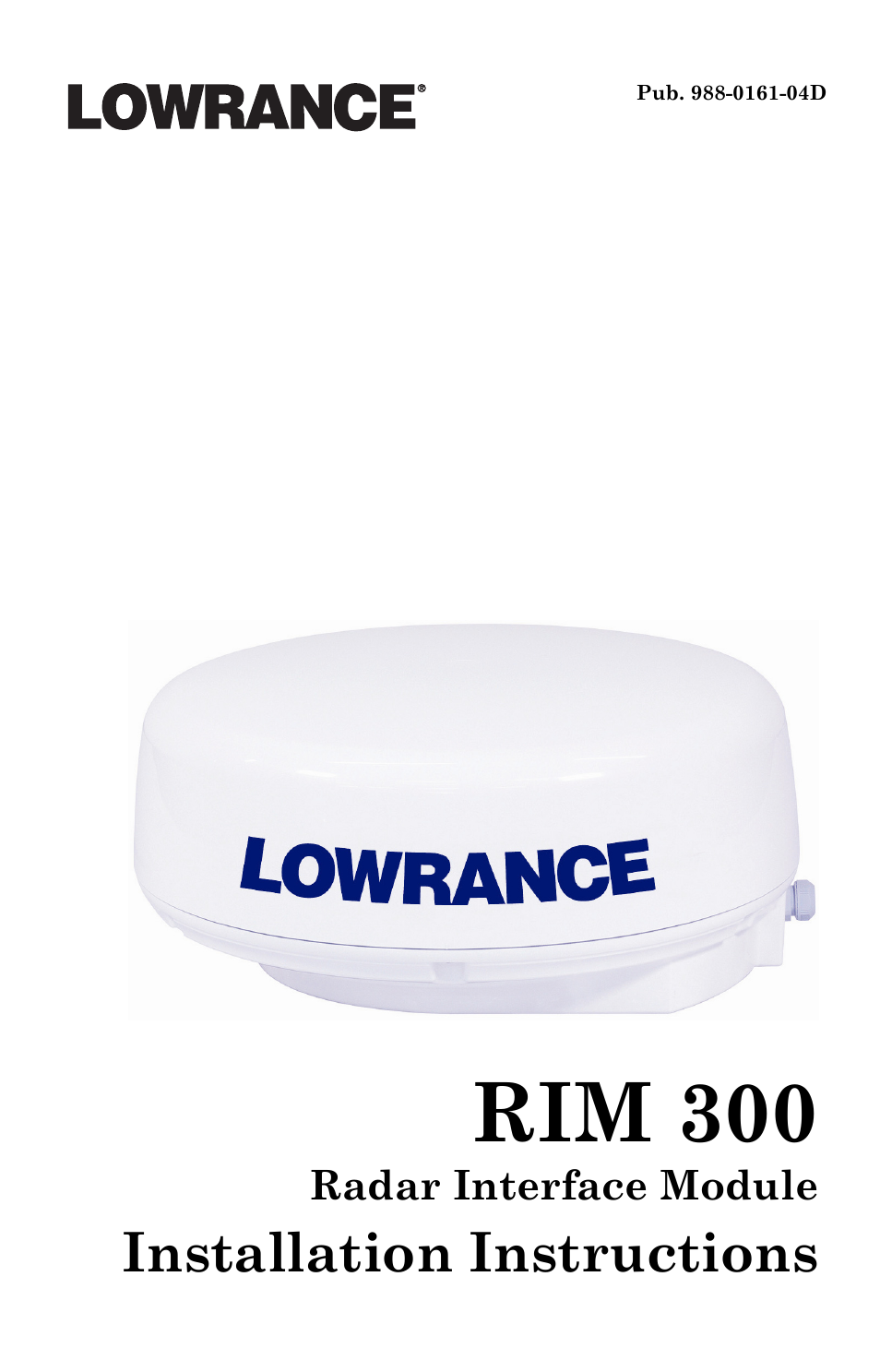 Lowrance electronic RIM 300 User Manual | 12 pages