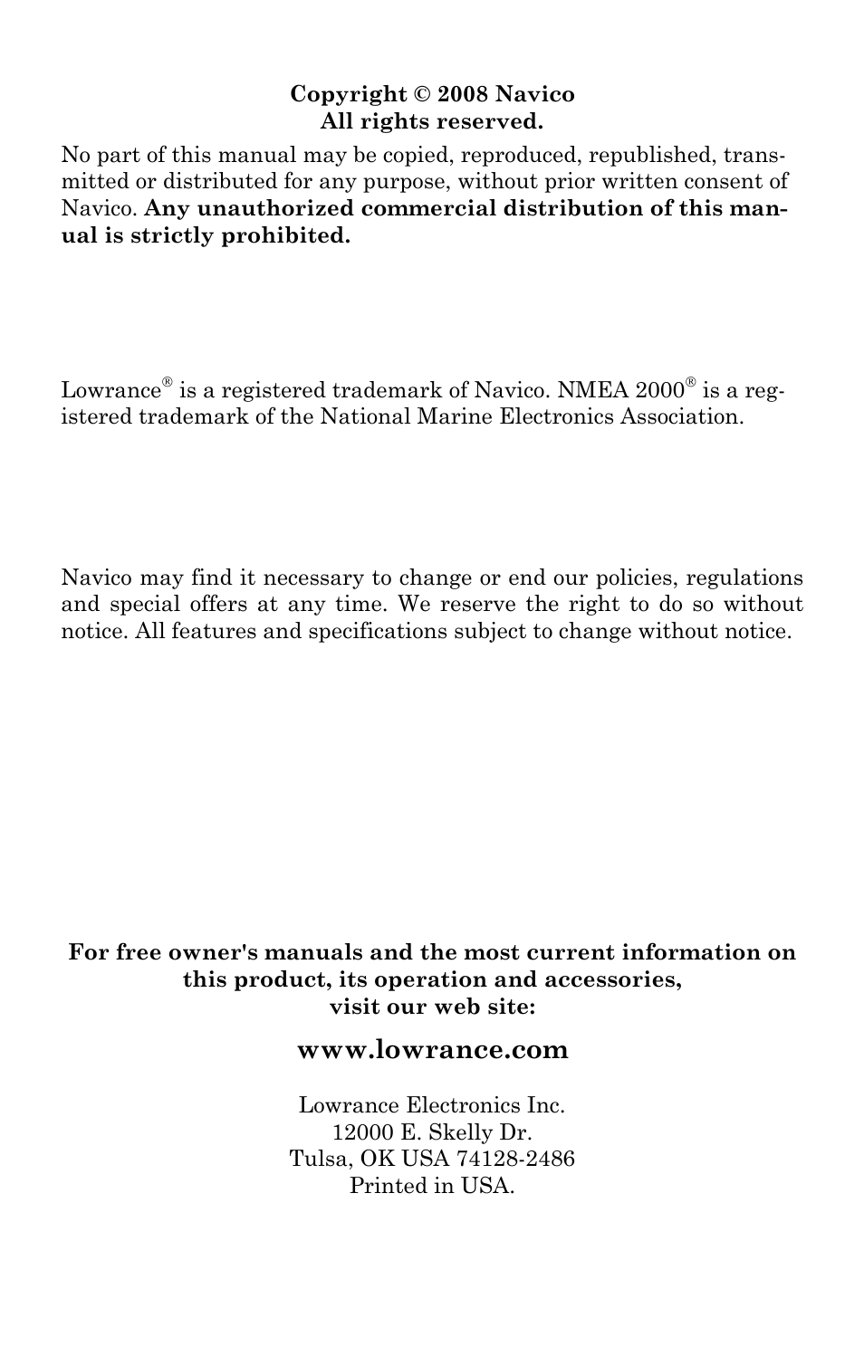 Lowrance electronic RIM 300 User Manual | Page 2 / 12