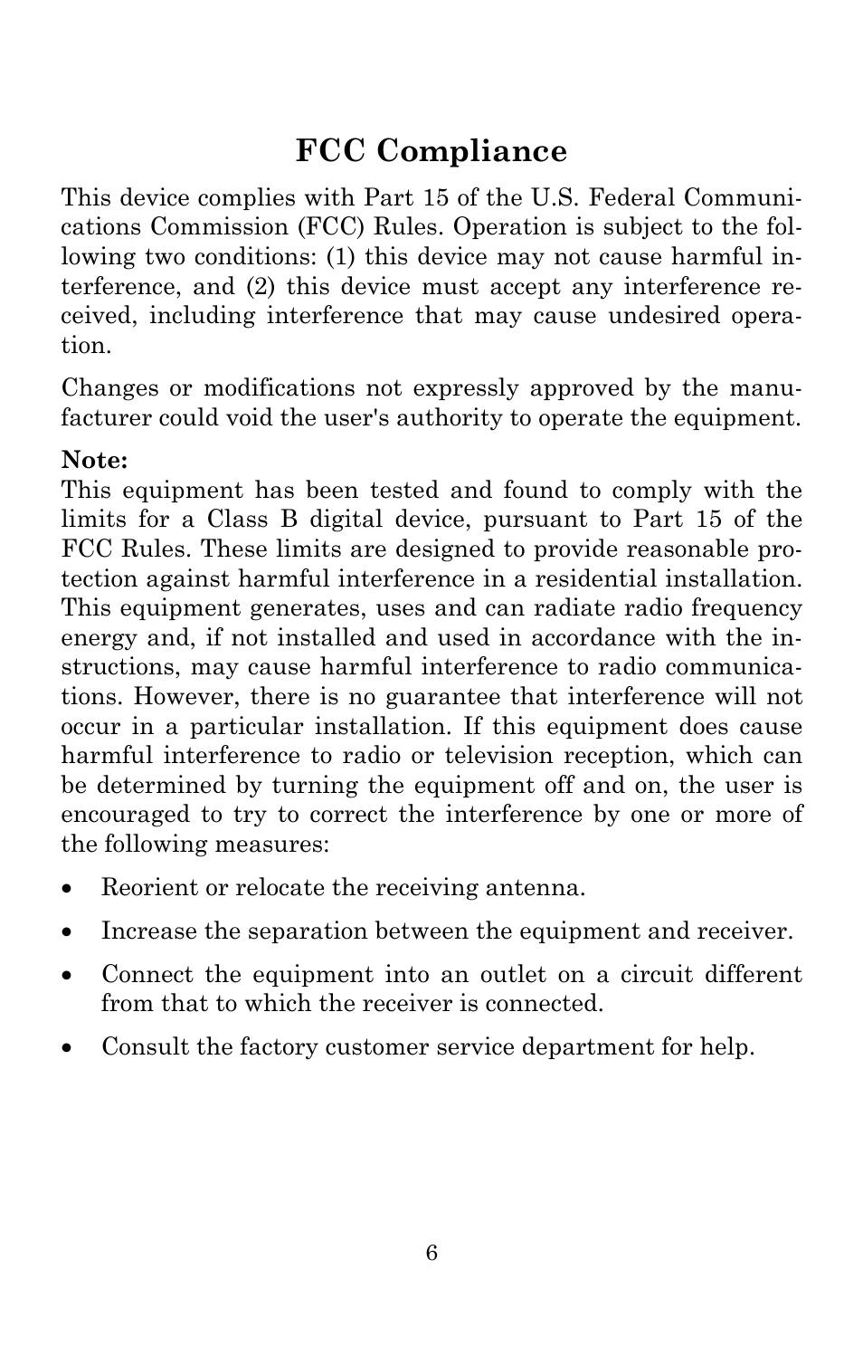 Fcc compliance | Lowrance electronic RIM 300 User Manual | Page 8 / 12