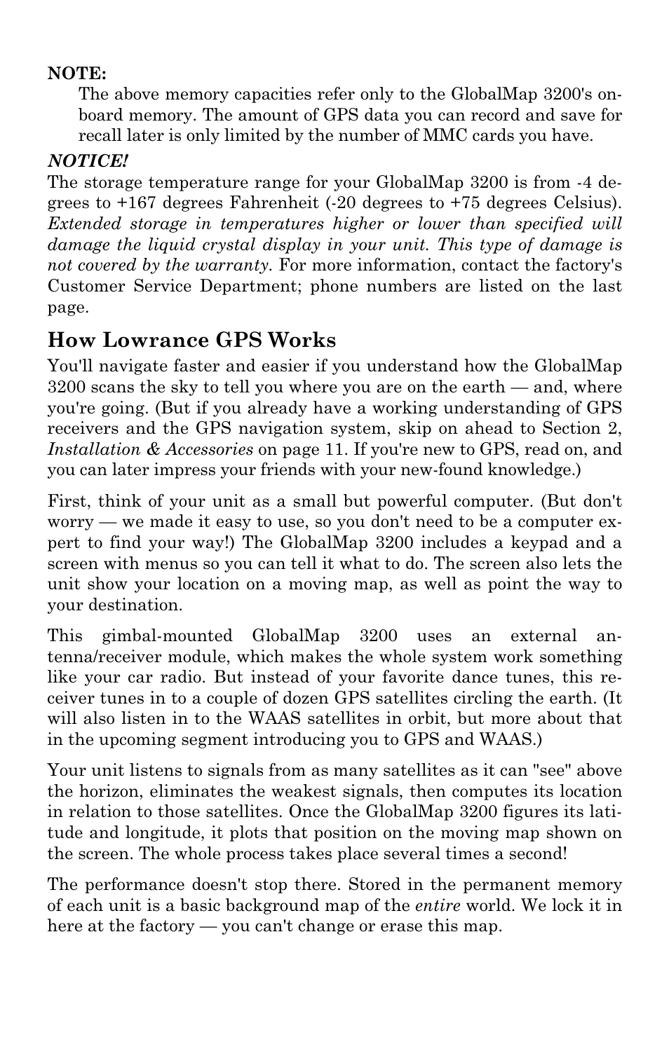 How lowrance gps works | Lowrance electronic 3200 User Manual | Page 10 / 128