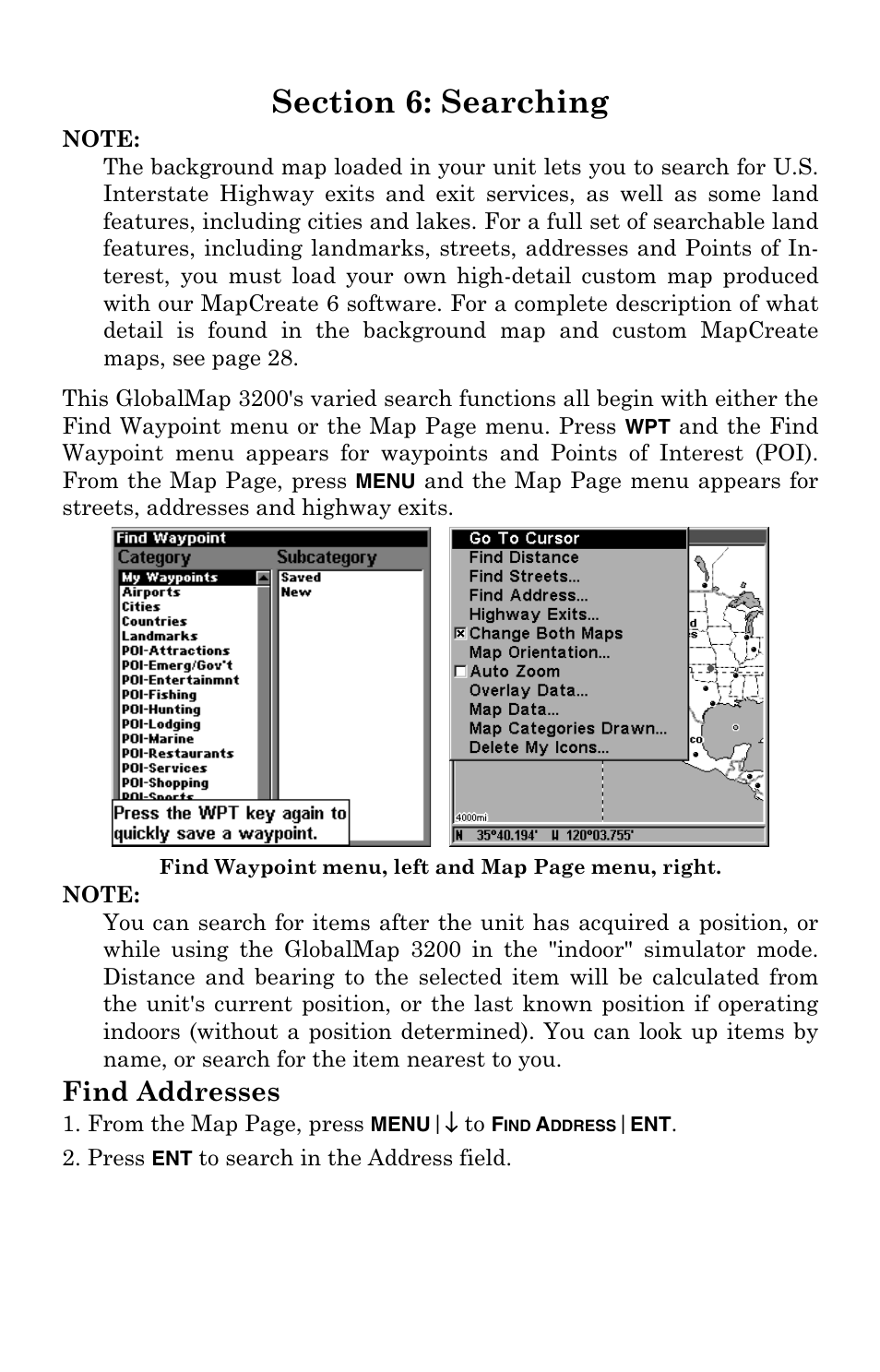 Find addresses | Lowrance electronic 3200 User Manual | Page 101 / 128