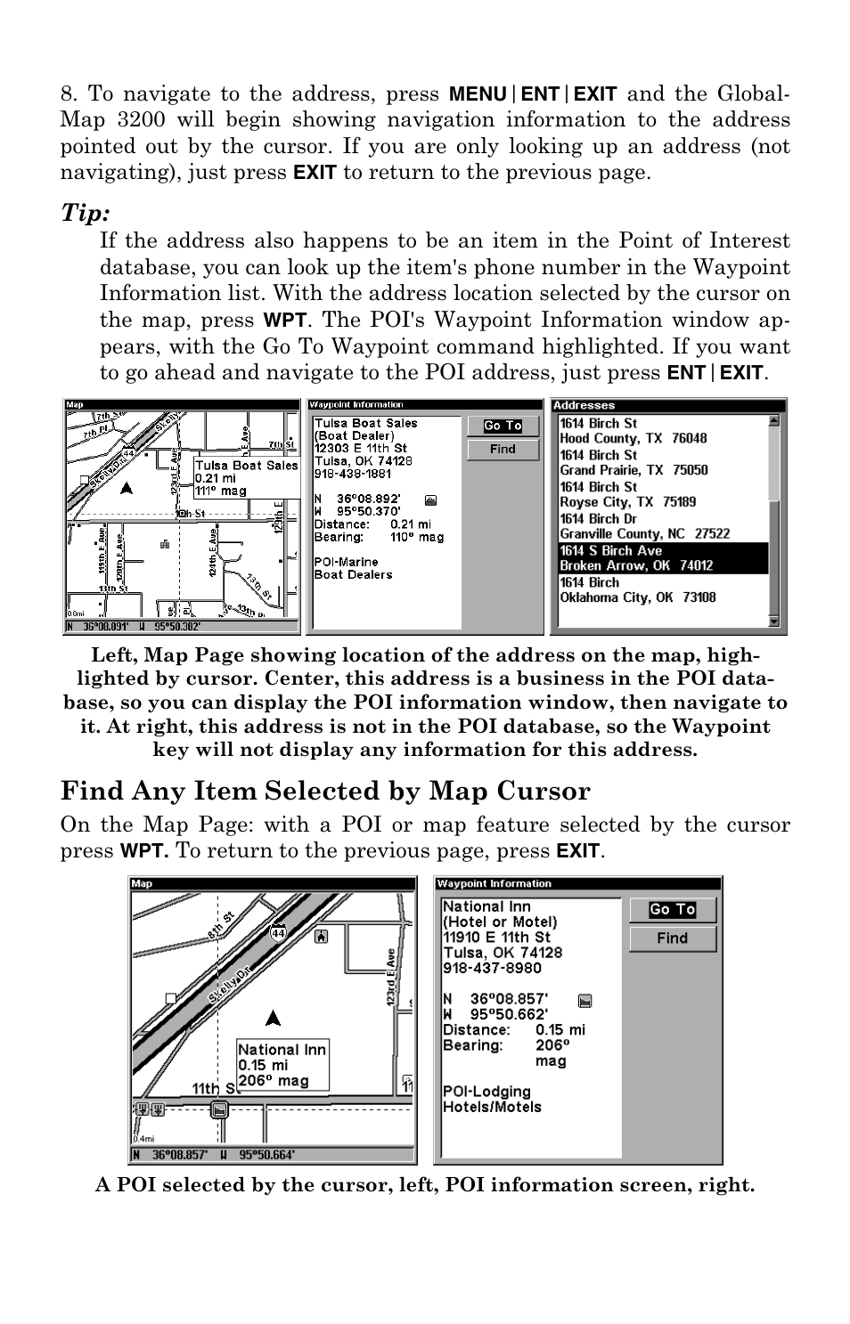 Find any item selected by map cursor | Lowrance electronic 3200 User Manual | Page 104 / 128