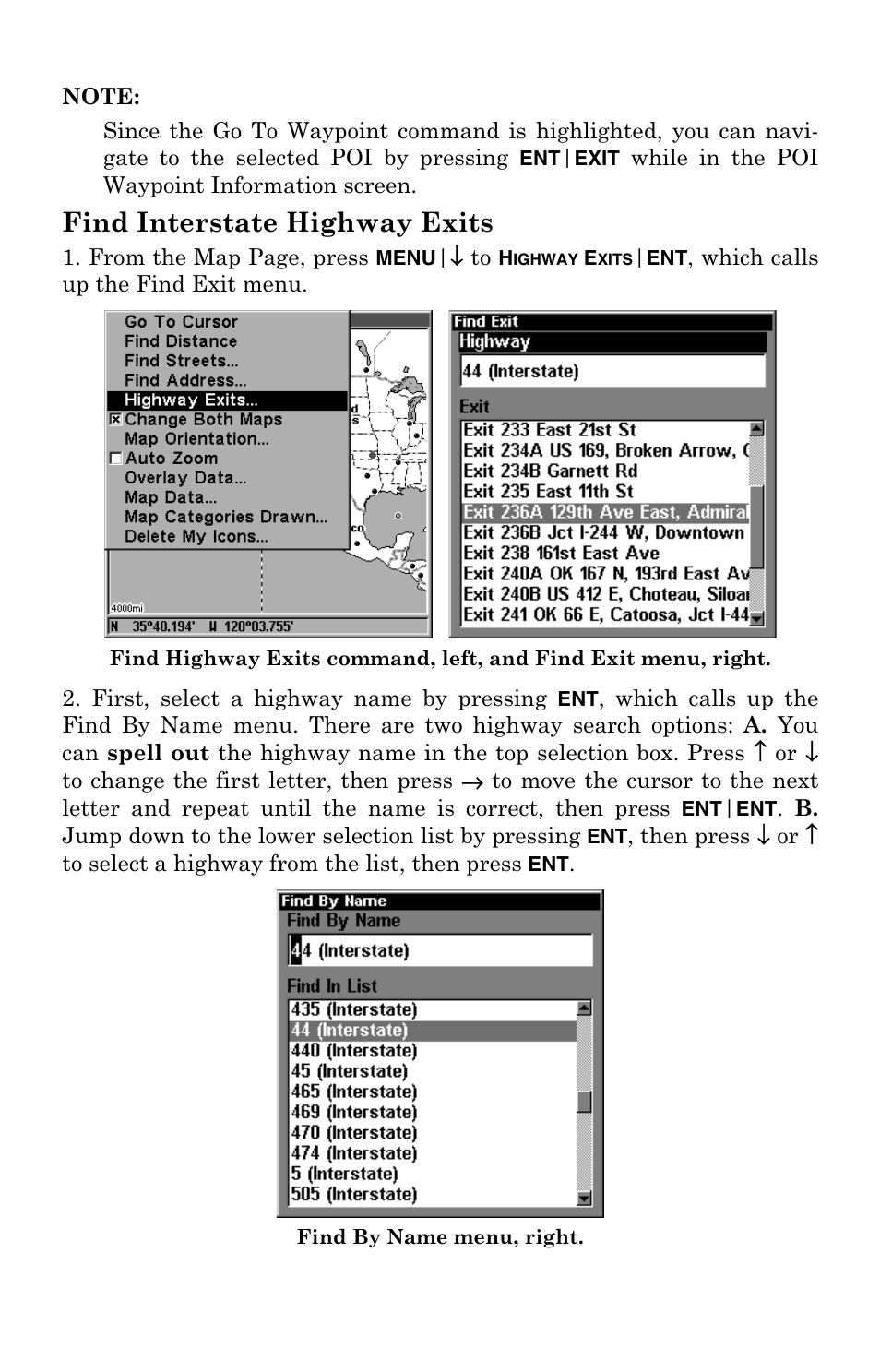 Find interstate highway exits | Lowrance electronic 3200 User Manual | Page 105 / 128