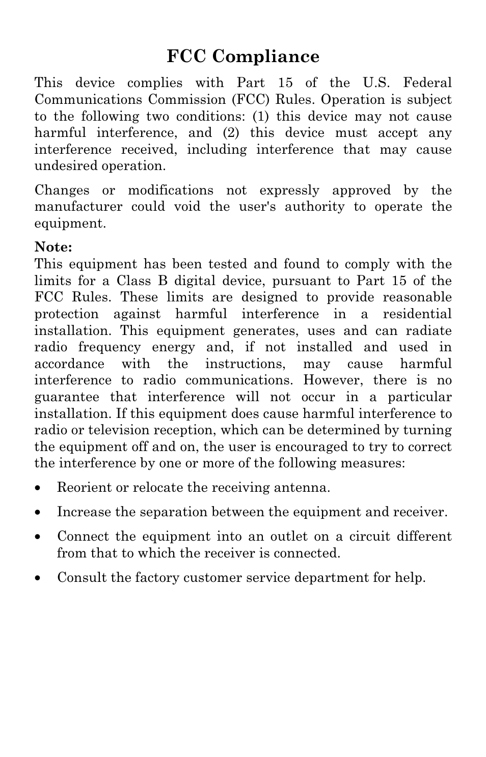 Fcc compliance | Lowrance electronic 3200 User Manual | Page 119 / 128