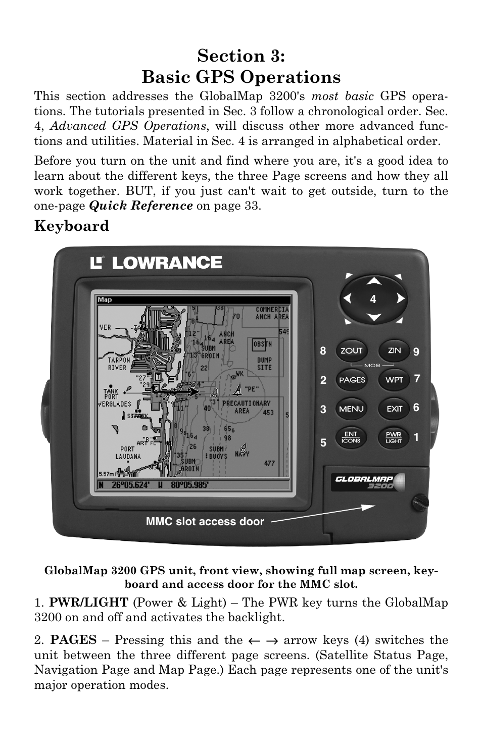 Keyboard | Lowrance electronic 3200 User Manual | Page 27 / 128