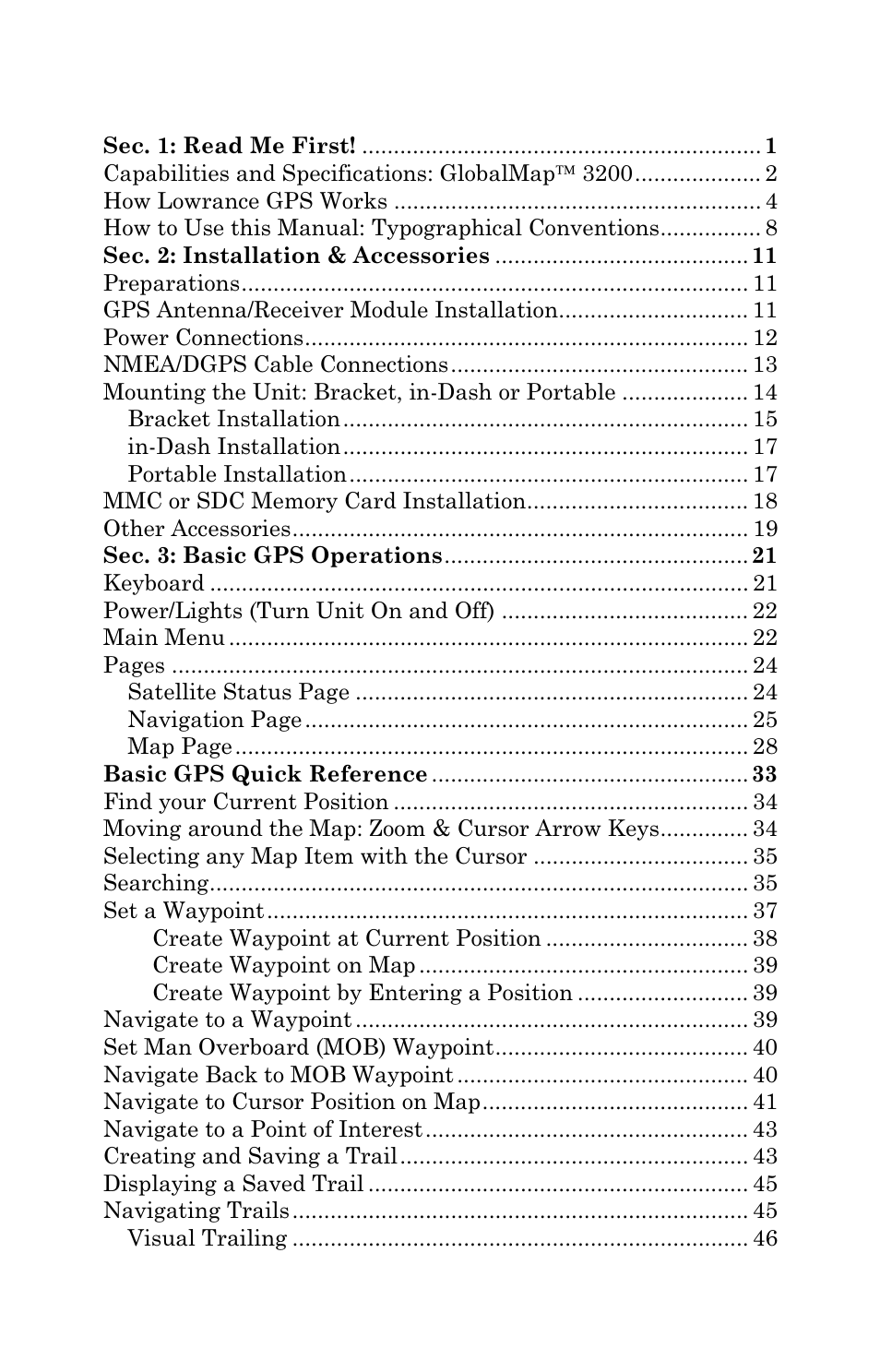 Lowrance electronic 3200 User Manual | Page 3 / 128