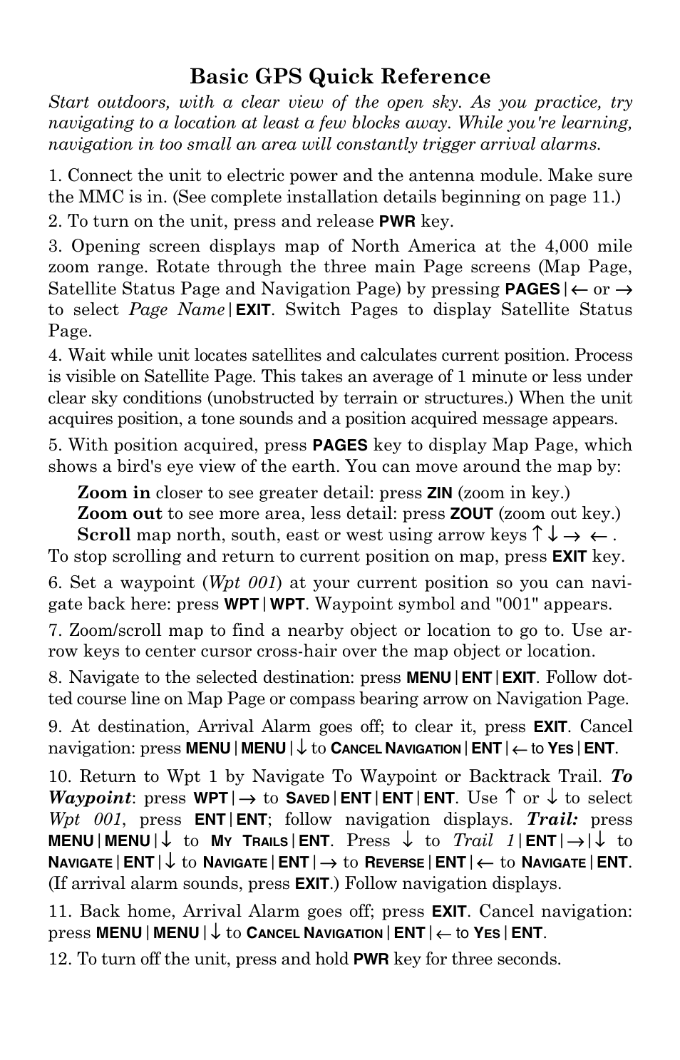 Basic gps quick reference | Lowrance electronic 3200 User Manual | Page 39 / 128
