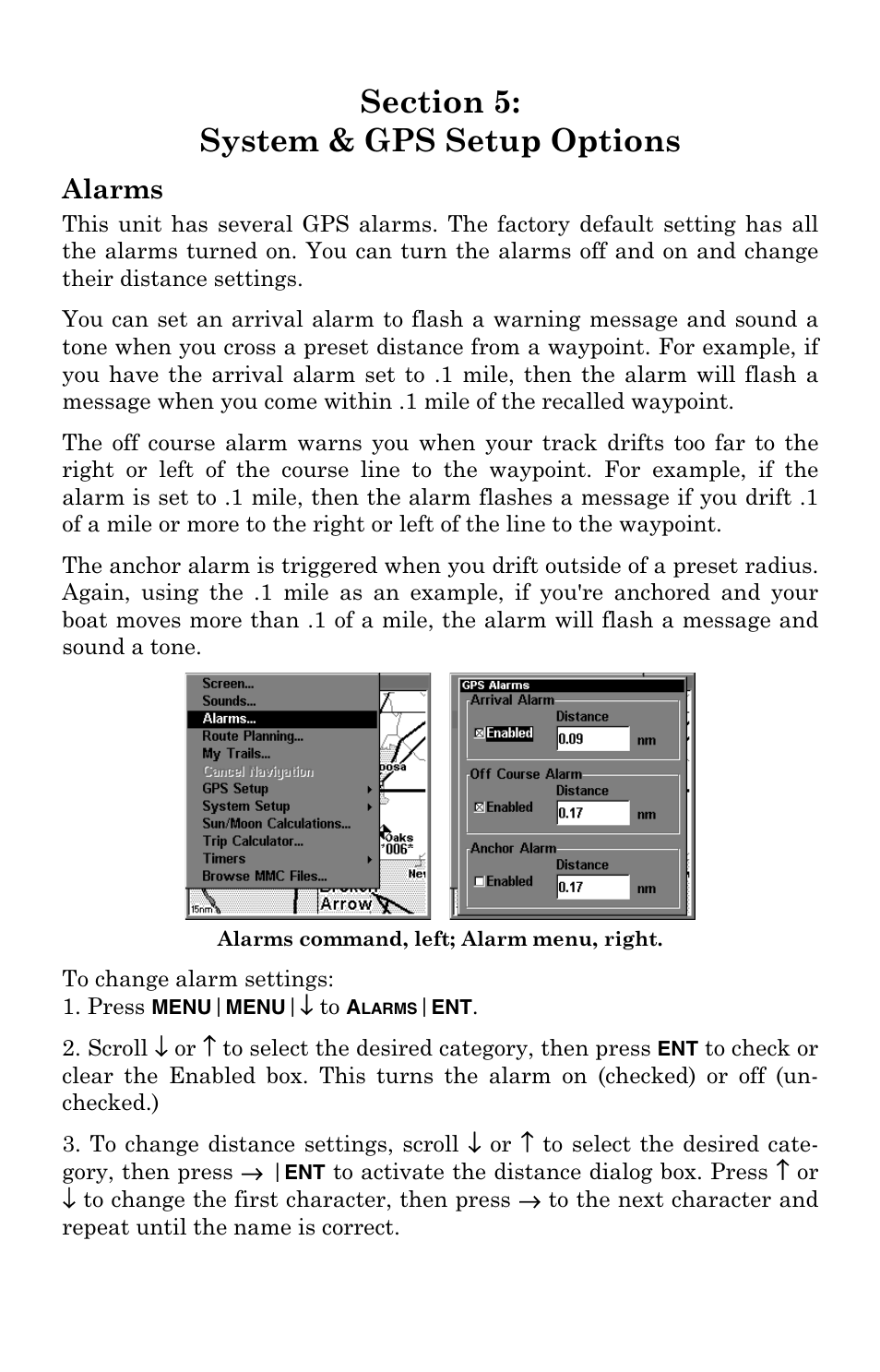 Alarms | Lowrance electronic 3200 User Manual | Page 73 / 128