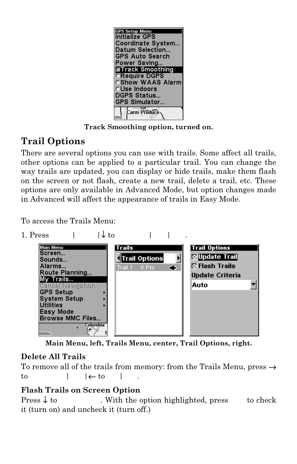 Trail options | Lowrance electronic IFINDER PRO User Manual | Page 100 / 132