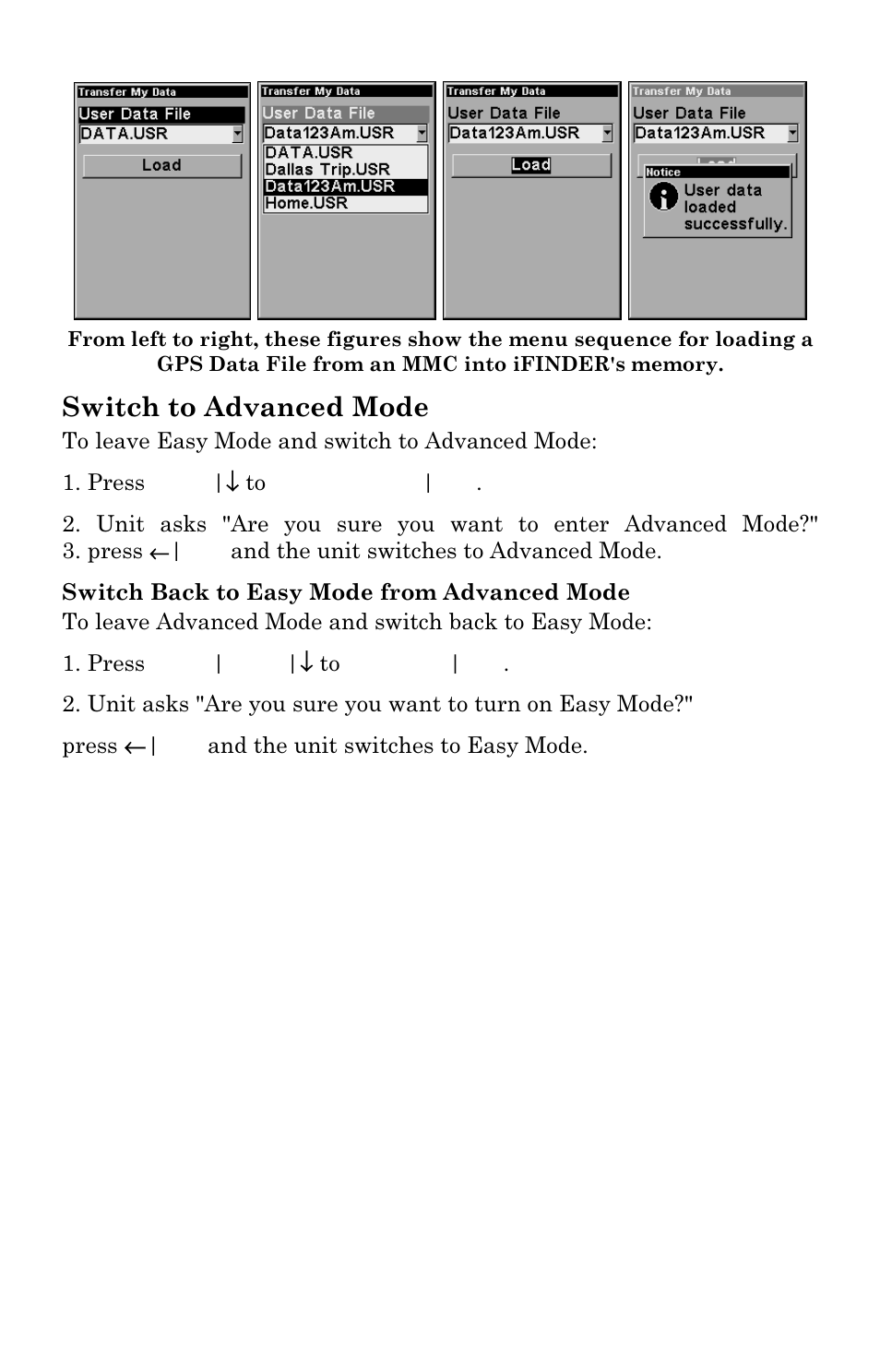 Switch to advanced mode | Lowrance electronic IFINDER PRO User Manual | Page 48 / 132