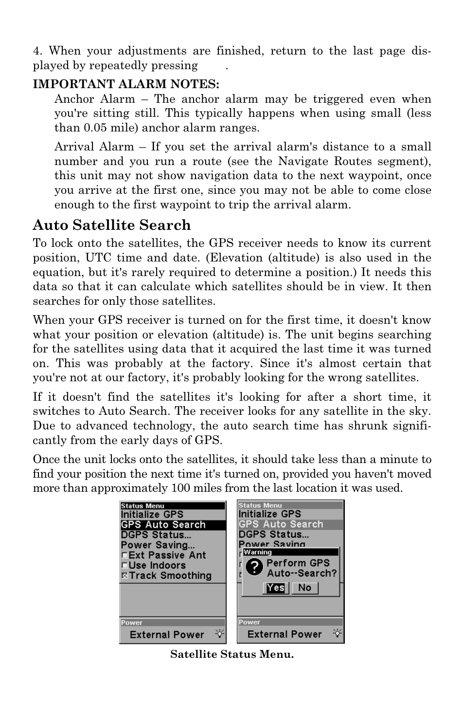 Auto satellite search | Lowrance electronic IFINDER PRO User Manual | Page 72 / 132