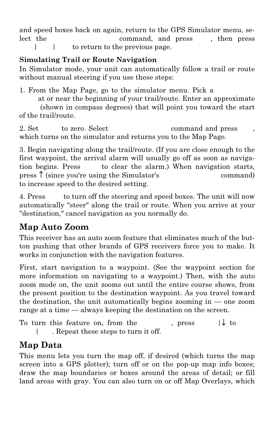 Map auto zoom, Map data | Lowrance electronic IFINDER PRO User Manual | Page 81 / 132