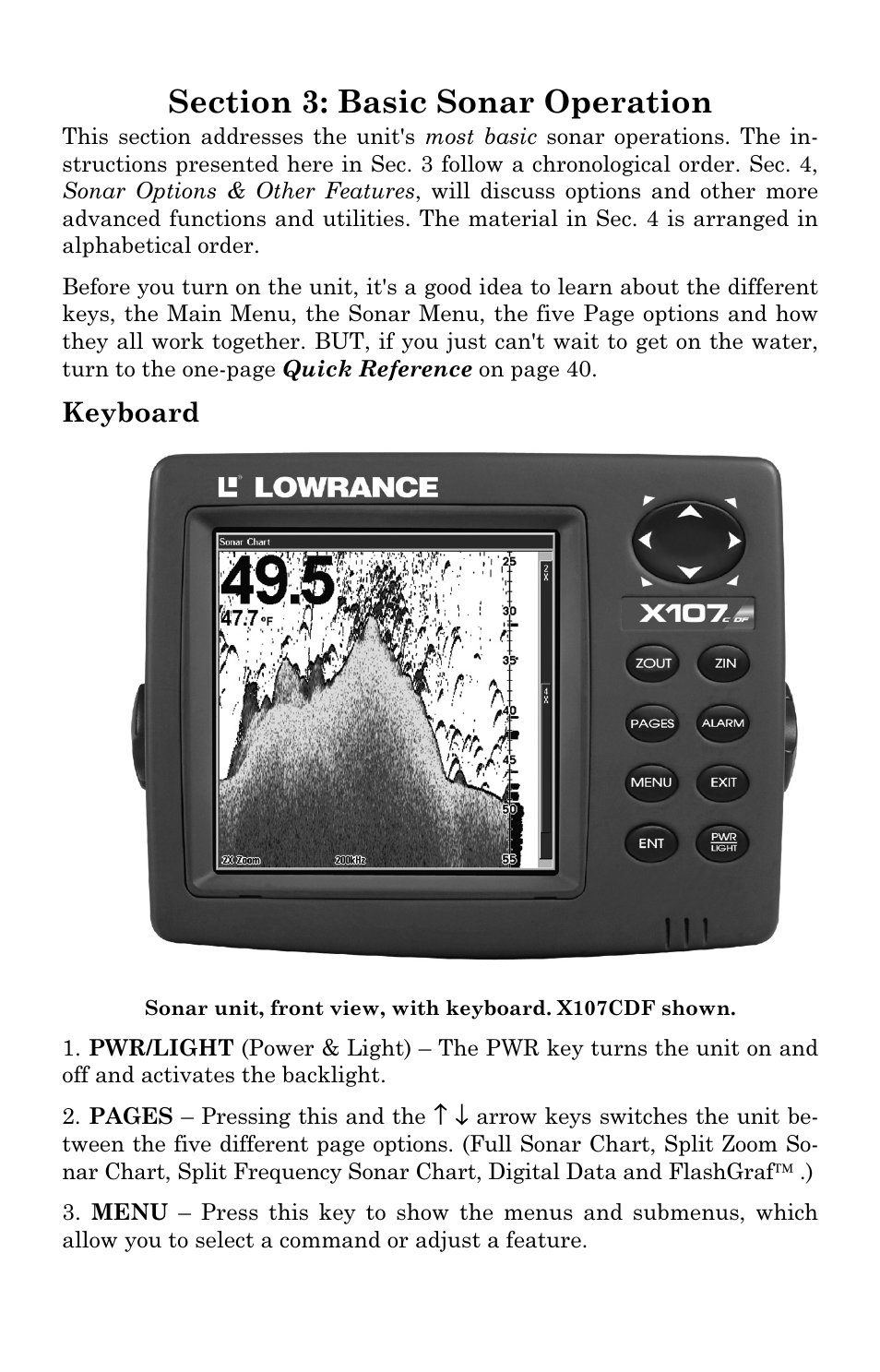 Keyboard | Lowrance electronic X102C User Manual | Page 37 / 92