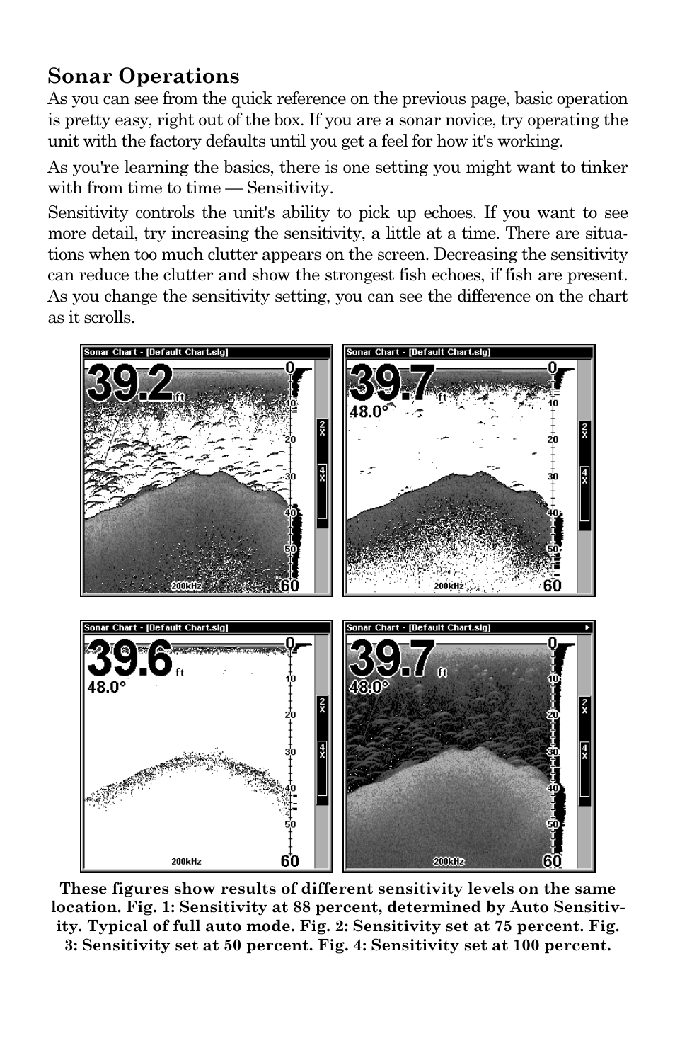 Sonar operations | Lowrance electronic X102C User Manual | Page 45 / 92