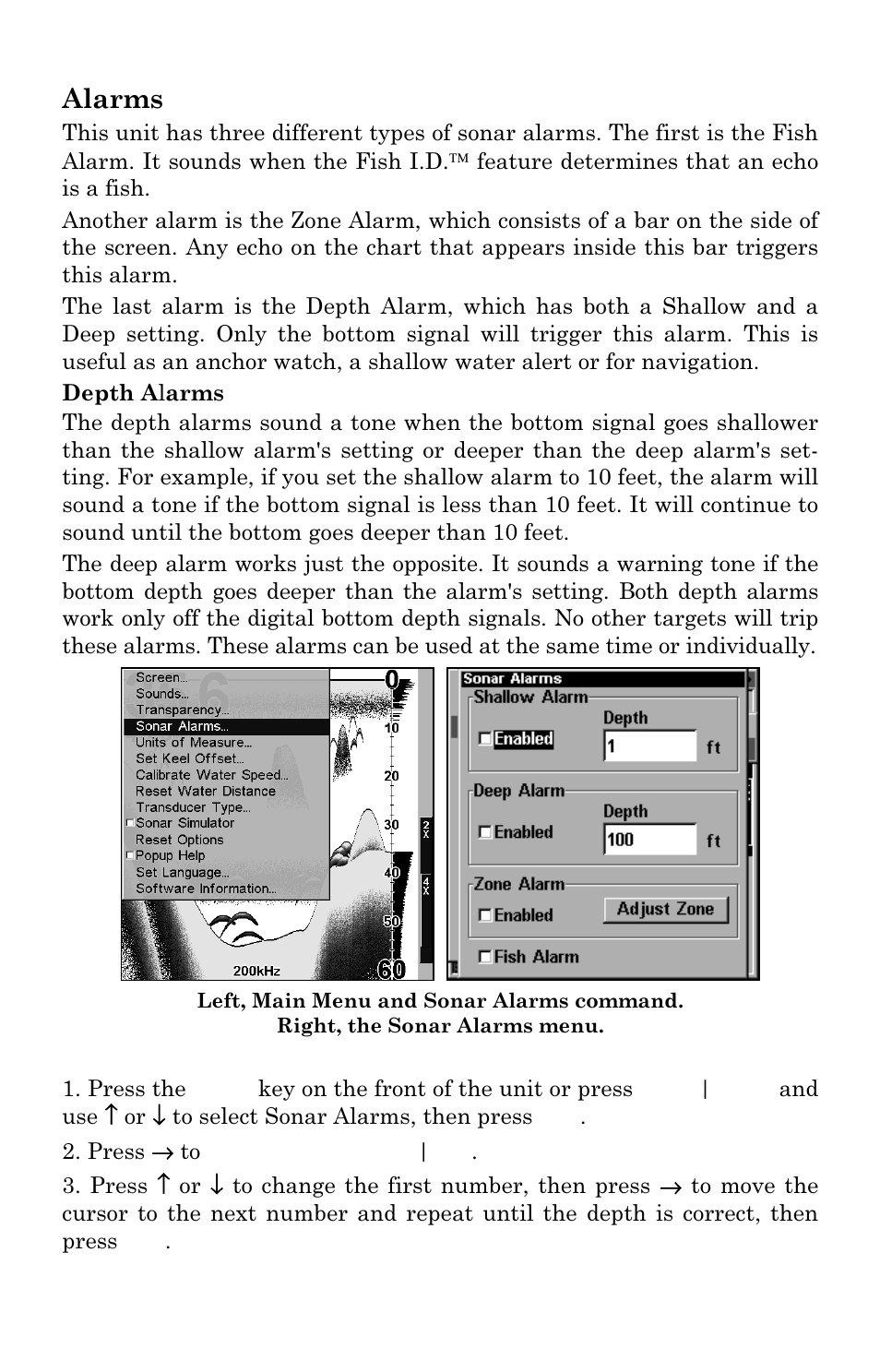 Alarms | Lowrance electronic X102C User Manual | Page 50 / 92