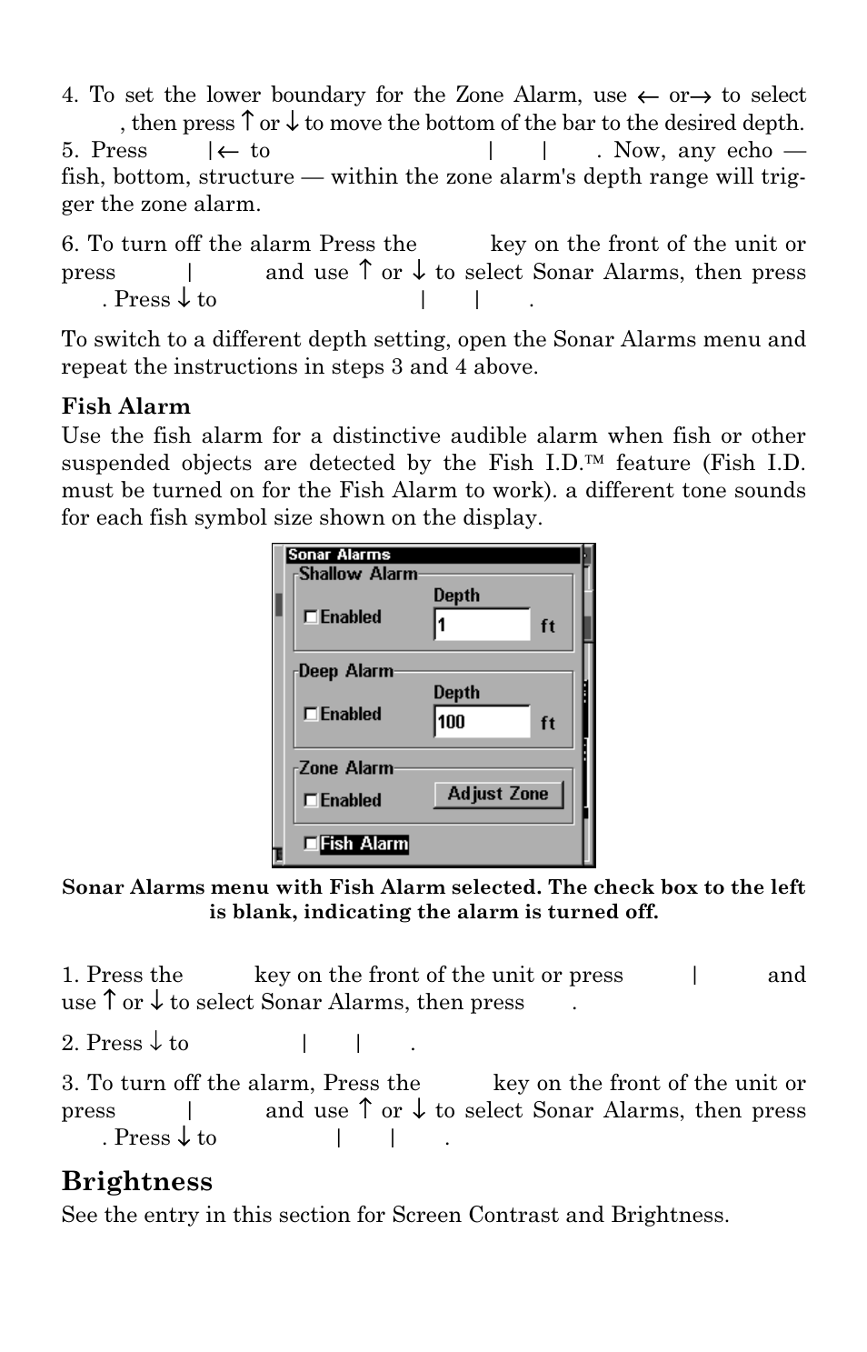 Brightness | Lowrance electronic X102C User Manual | Page 52 / 92