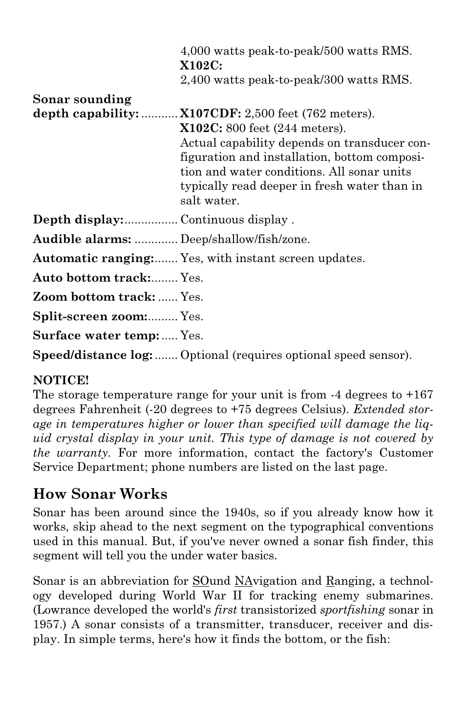 How sonar works | Lowrance electronic X102C User Manual | Page 7 / 92