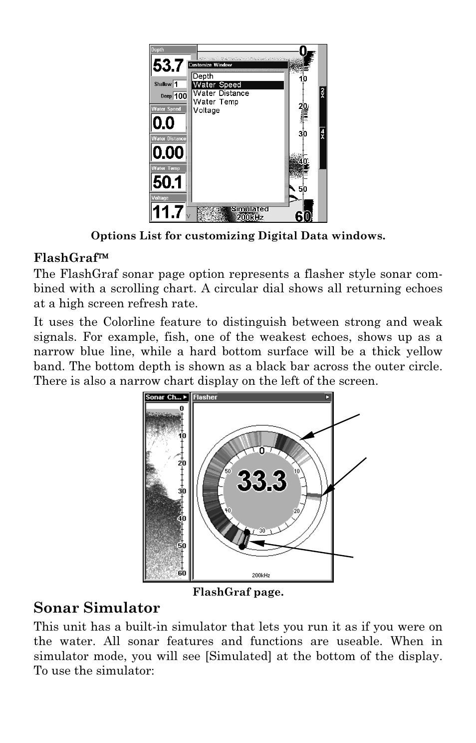 Sonar simulator | Lowrance electronic X102C User Manual | Page 76 / 92