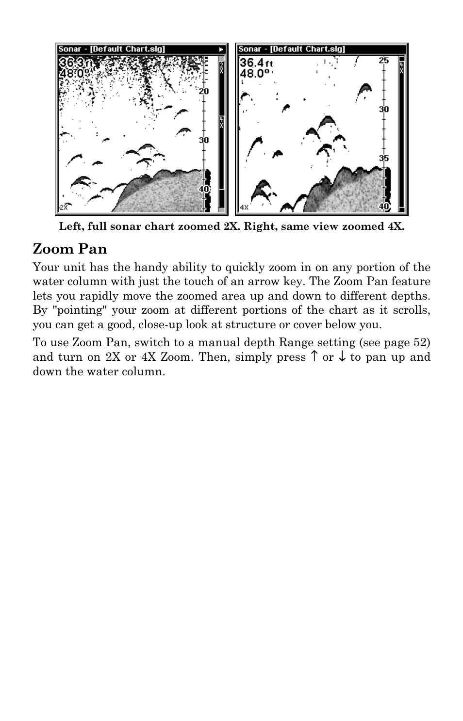 Zoom pan | Lowrance electronic X102C User Manual | Page 81 / 92