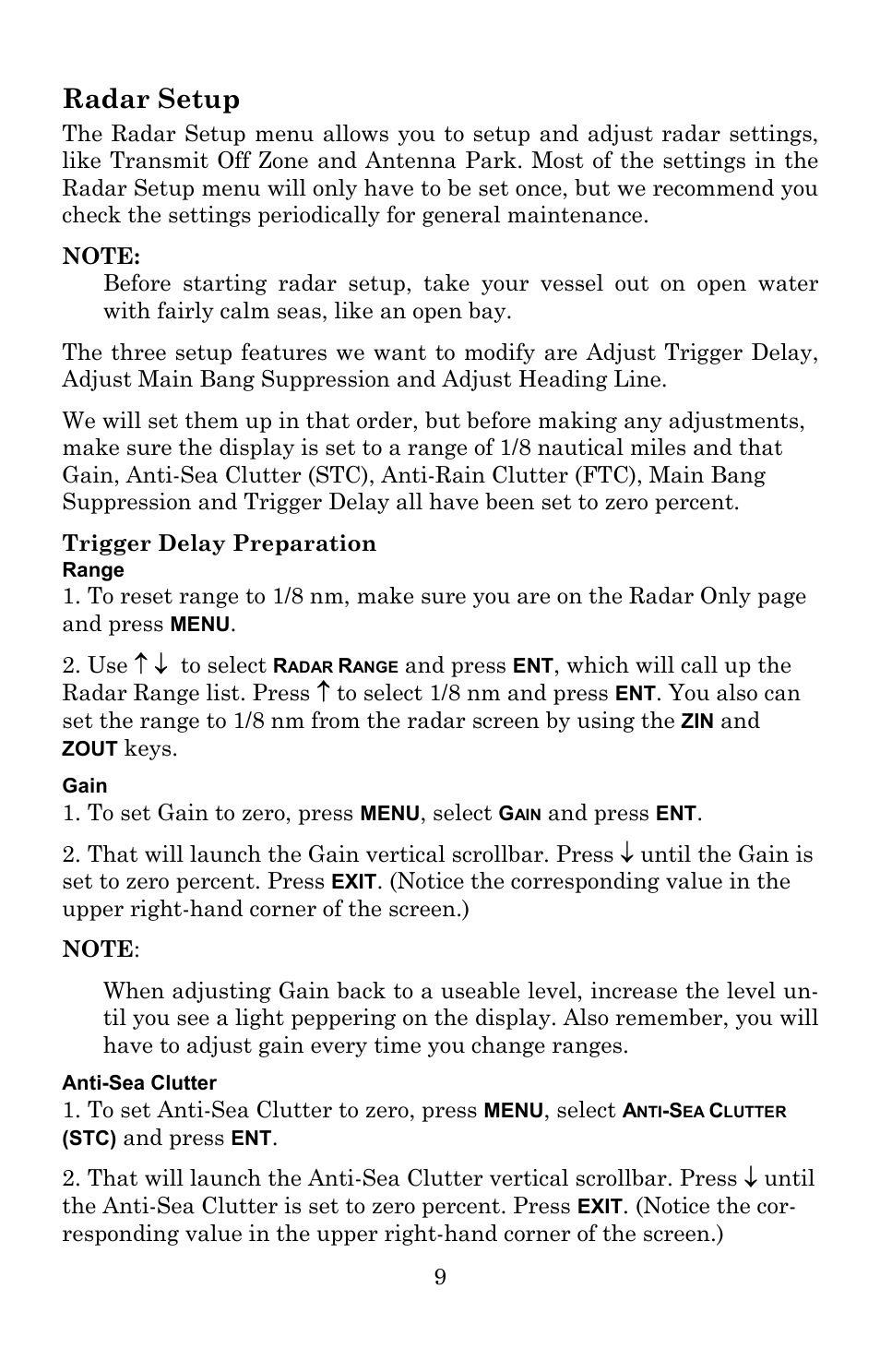 Radar setup | Lowrance electronic 988-0161-011 User Manual | Page 15 / 60