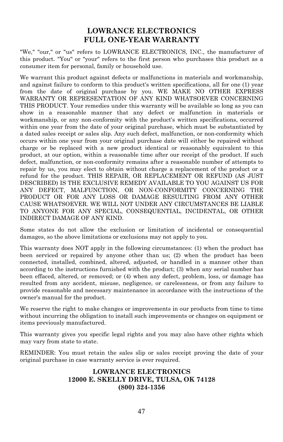 Lowrance electronic EP-60R User Manual | Page 47 / 48