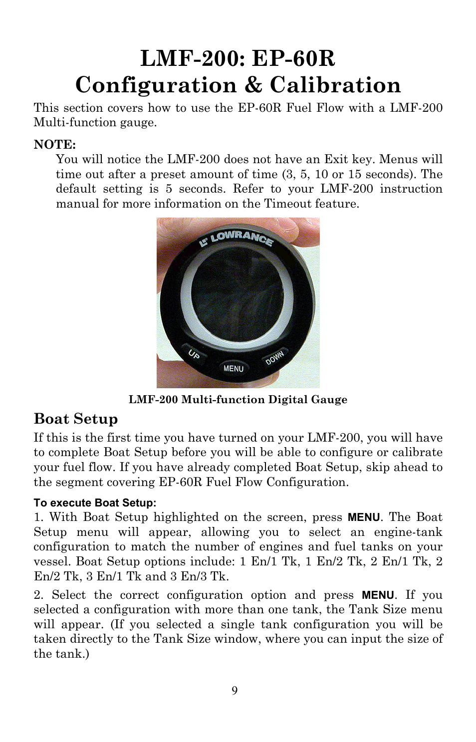Boat setup | Lowrance electronic EP-60R User Manual | Page 9 / 48