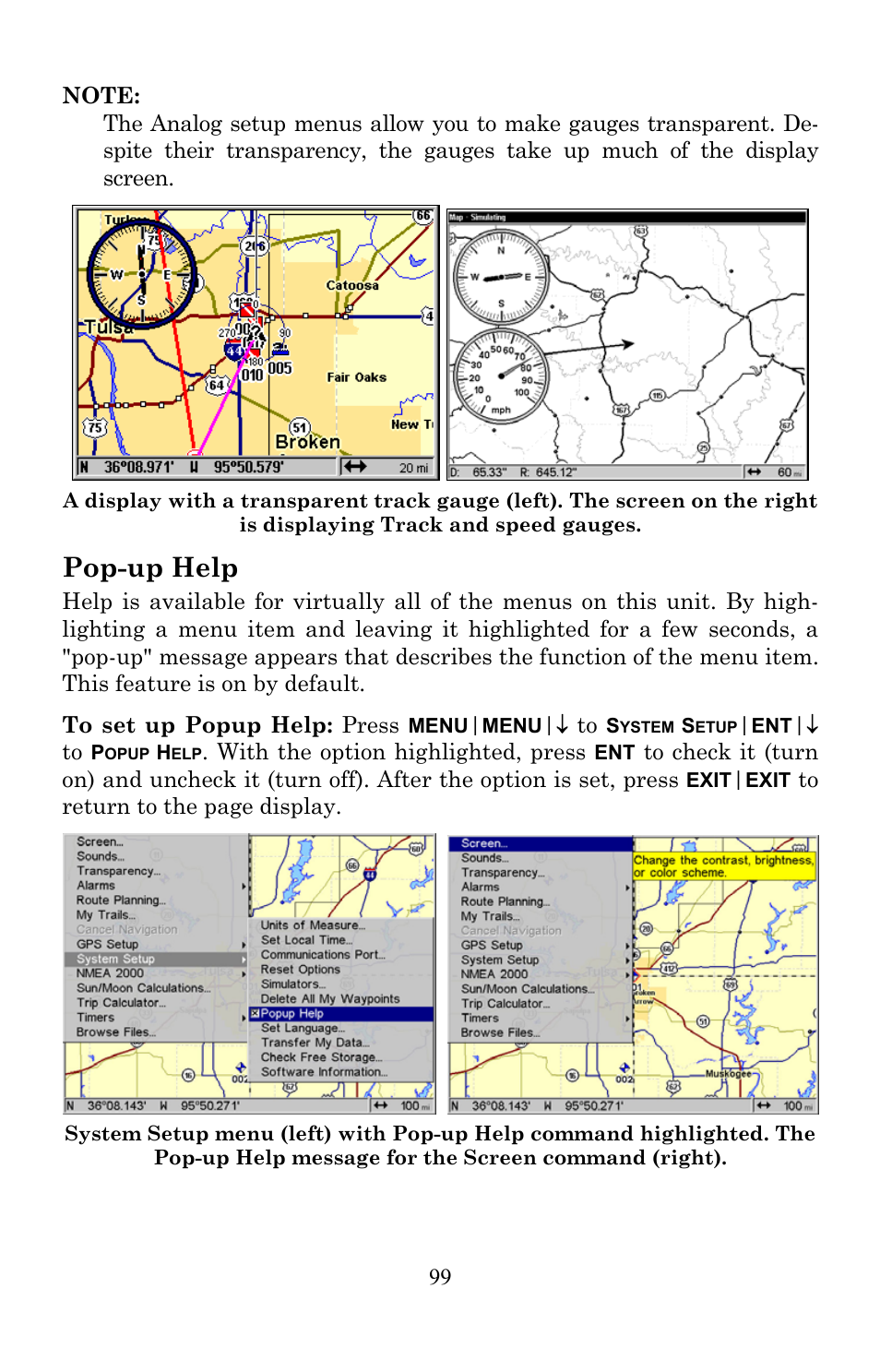 Pop-up help | Lowrance electronic Lowrance GlobalMap 7200C User Manual | Page 107 / 168