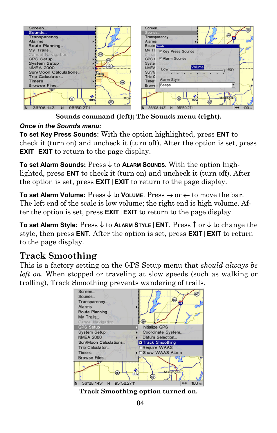 Track smoothing | Lowrance electronic Lowrance GlobalMap 7200C User Manual | Page 112 / 168