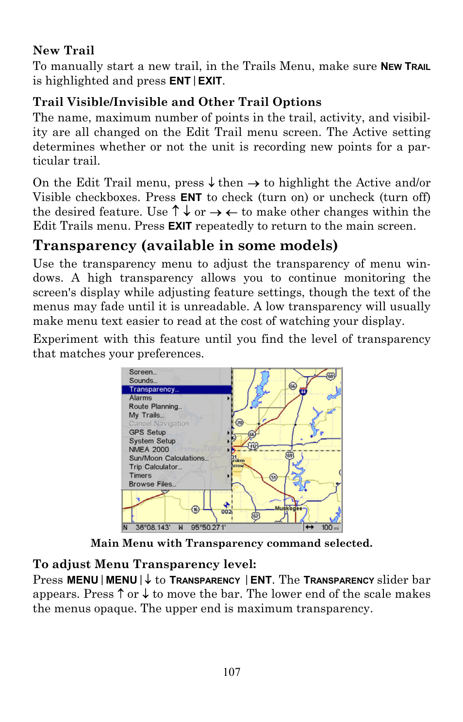 Transparency (available in some models) | Lowrance electronic Lowrance GlobalMap 7200C User Manual | Page 115 / 168