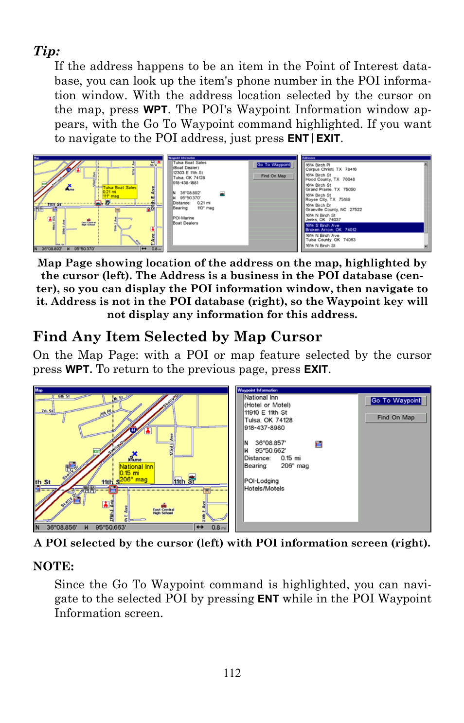 Find any item selected by map cursor | Lowrance electronic Lowrance GlobalMap 7200C User Manual | Page 120 / 168