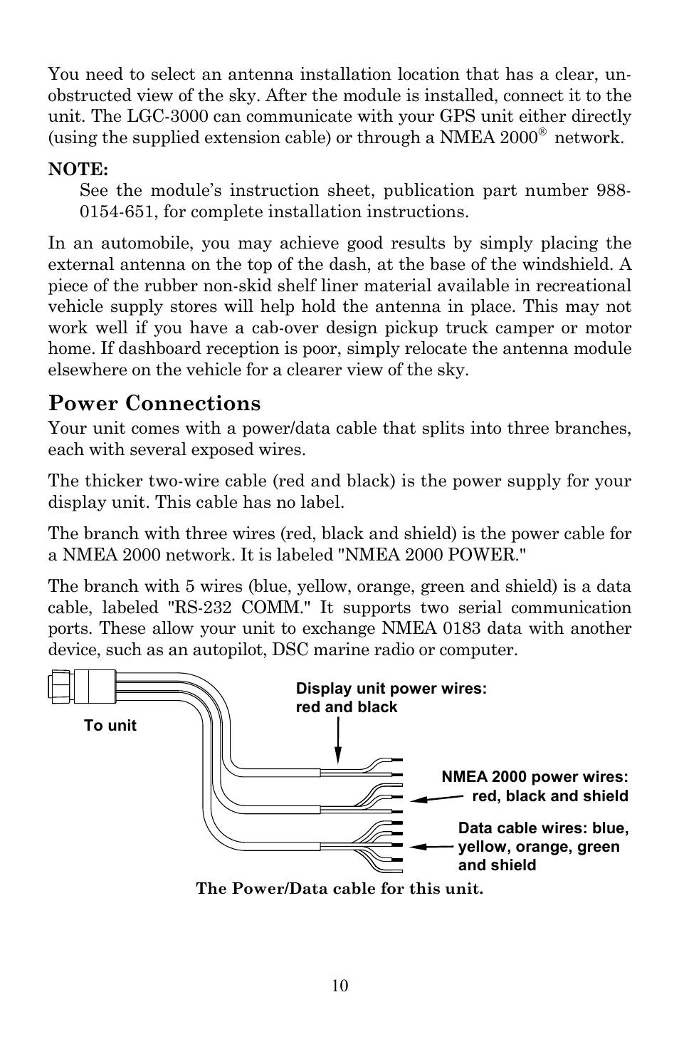 Power connections | Lowrance electronic Lowrance GlobalMap 7200C User Manual | Page 18 / 168