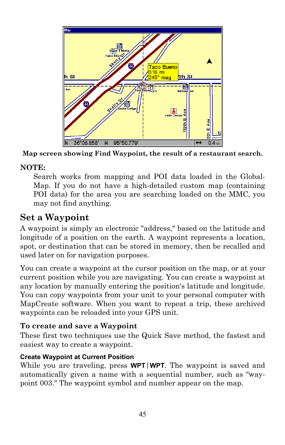 Set a waypoint | Lowrance electronic Lowrance GlobalMap 7200C User Manual | Page 53 / 168