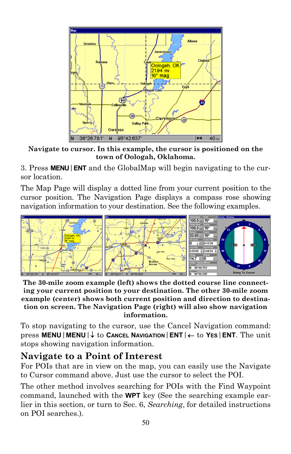 Navigate to a point of interest | Lowrance electronic Lowrance GlobalMap 7200C User Manual | Page 58 / 168