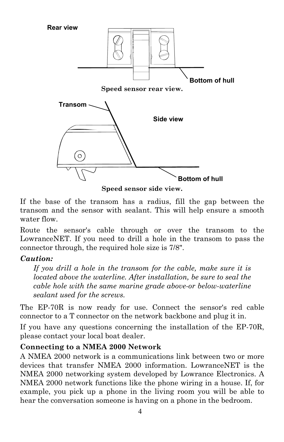 Lowrance electronic Electronic Speed Sensor EP-70R User Manual | Page 4 / 16
